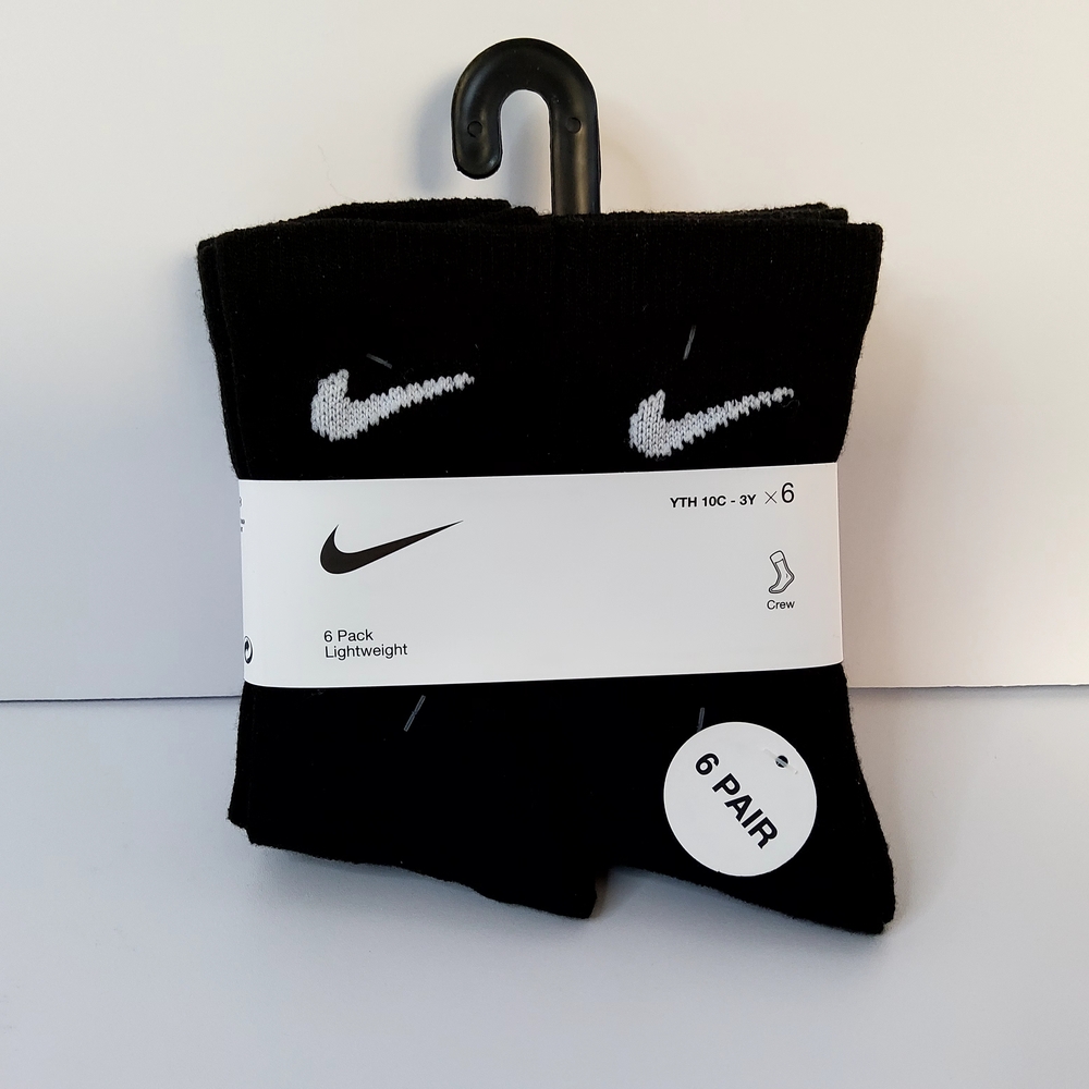 Nike Black Athletic Socks Ankle Length Boys 5-7 - Picture 3 of 4